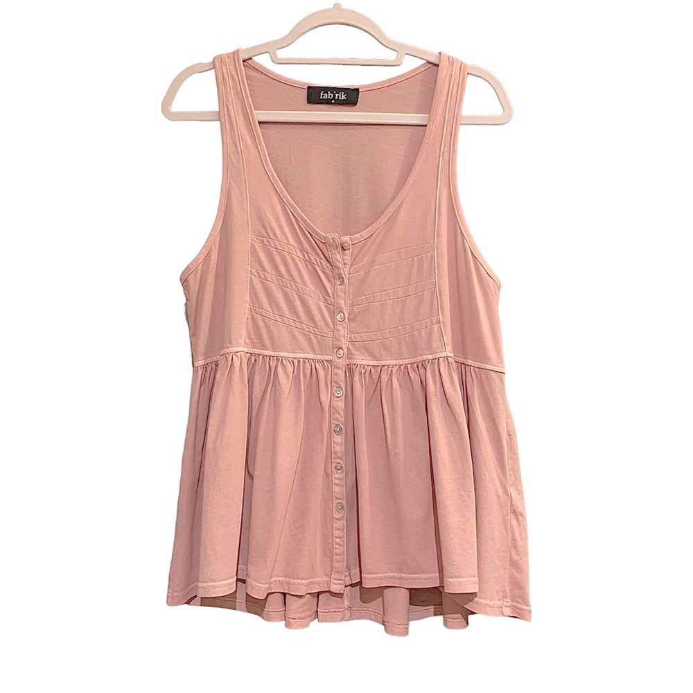 Fab’rik pink babydoll button up tank Size M